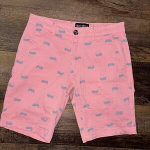 Knickerbocker Vintage Design Mens Shorts ++Flex Whale Print Pink Size 29 EUC